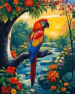 Ara Macao Scarlet Macaw Bird 45251 by Visual Wall Art 