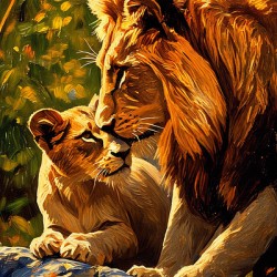 A Father s Kiss Lion Gicl e Print 231068