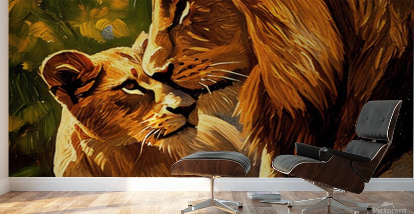 A Father s Kiss Lion Gicl e Print 231068 Wall Murals